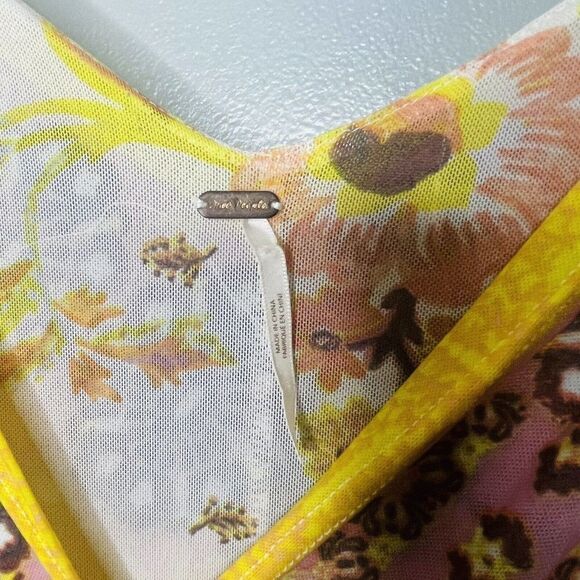 Free People Havana Floral Cropped Tank Top Faux Wrap Small Womens - Picture 4 of 6